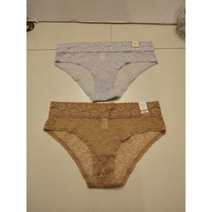 Arizona cheeky lace panties. Set 2. Lavender and beige. Size Large